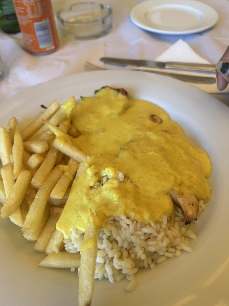 Daughter learned an important lesson today. Don't order a curry on a Greek island.