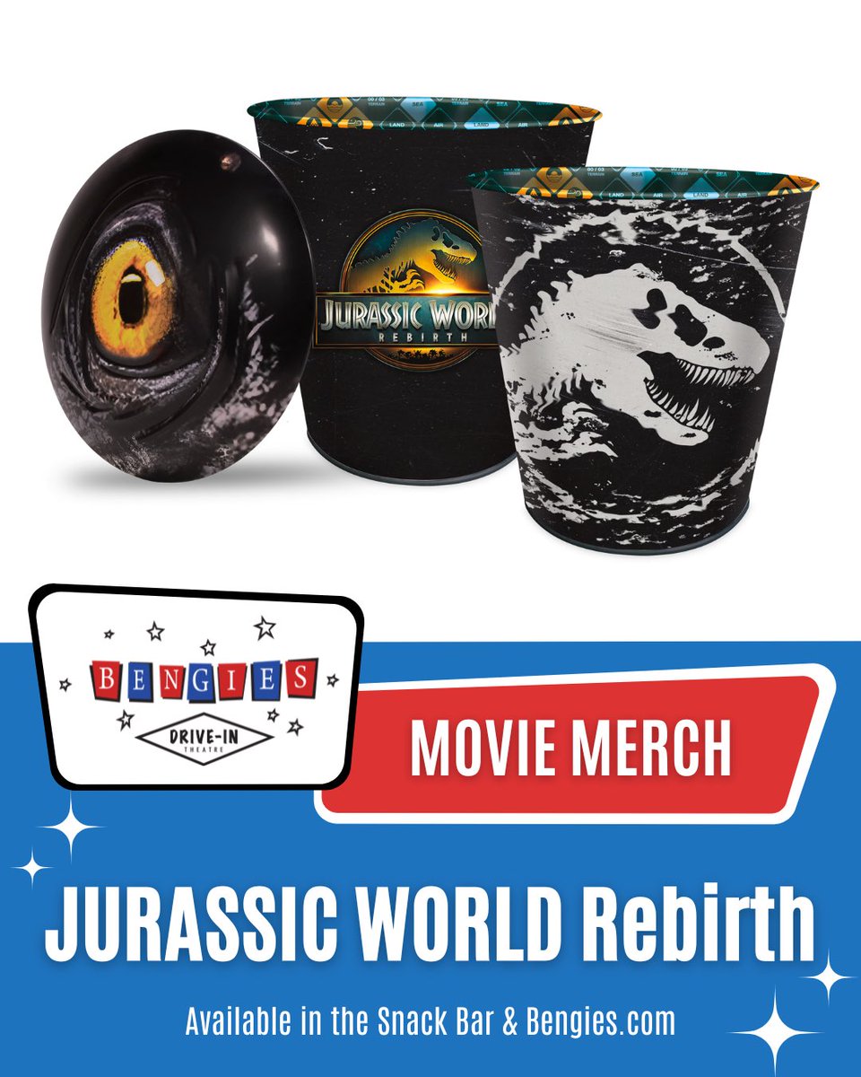 Bengies Drive-in (@bengies) on Twitter photo July 9, 10, 11, 12, & 13 - Wednesday Through Sunday
Box Office Opens at 7:15 PM | Closes at 11:30 PM
8:45 PM – “JURASSIC WORLD REBIRTH” (PG13)
11:15 PM – “M3GAN 2.0” (PG13) July 9, 10, 11, 12, & 13 - Wednesday Through Sunday
Box Office Opens at 7:15 PM | Closes at 11:30 PM
8:45 PM – “JURASSIC WORLD REBIRTH” (PG13)
11:15 PM – “M3GAN 2.0” (PG13)