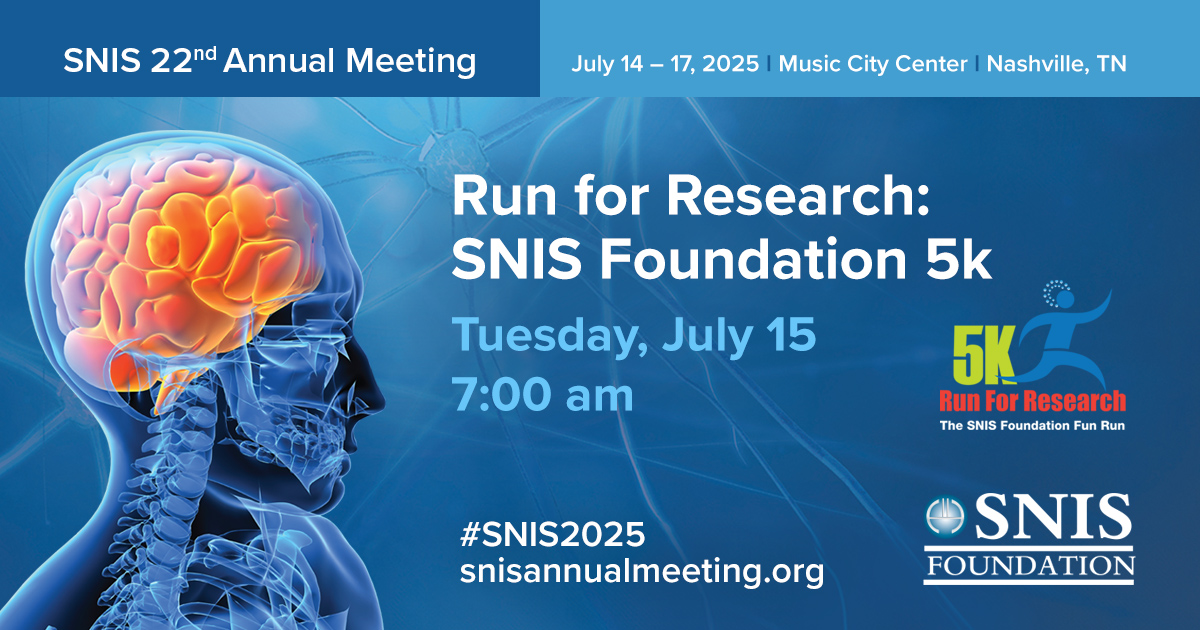 We're looking forward to one of our favorite events of the Annual Meeting, the #SNISFoundation 5k! There's still time to register, so pack your sneakers and get ready to run, have fun, and raise funds for research! #SNIS2025 snis.memberclicks.net/5k2025#/