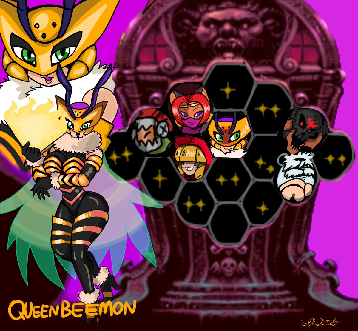 Is funny that she looks kind of like q. Bee but would play compmeatly different frommher i asume.
Fisrt time i drew this digimon too
#digimon