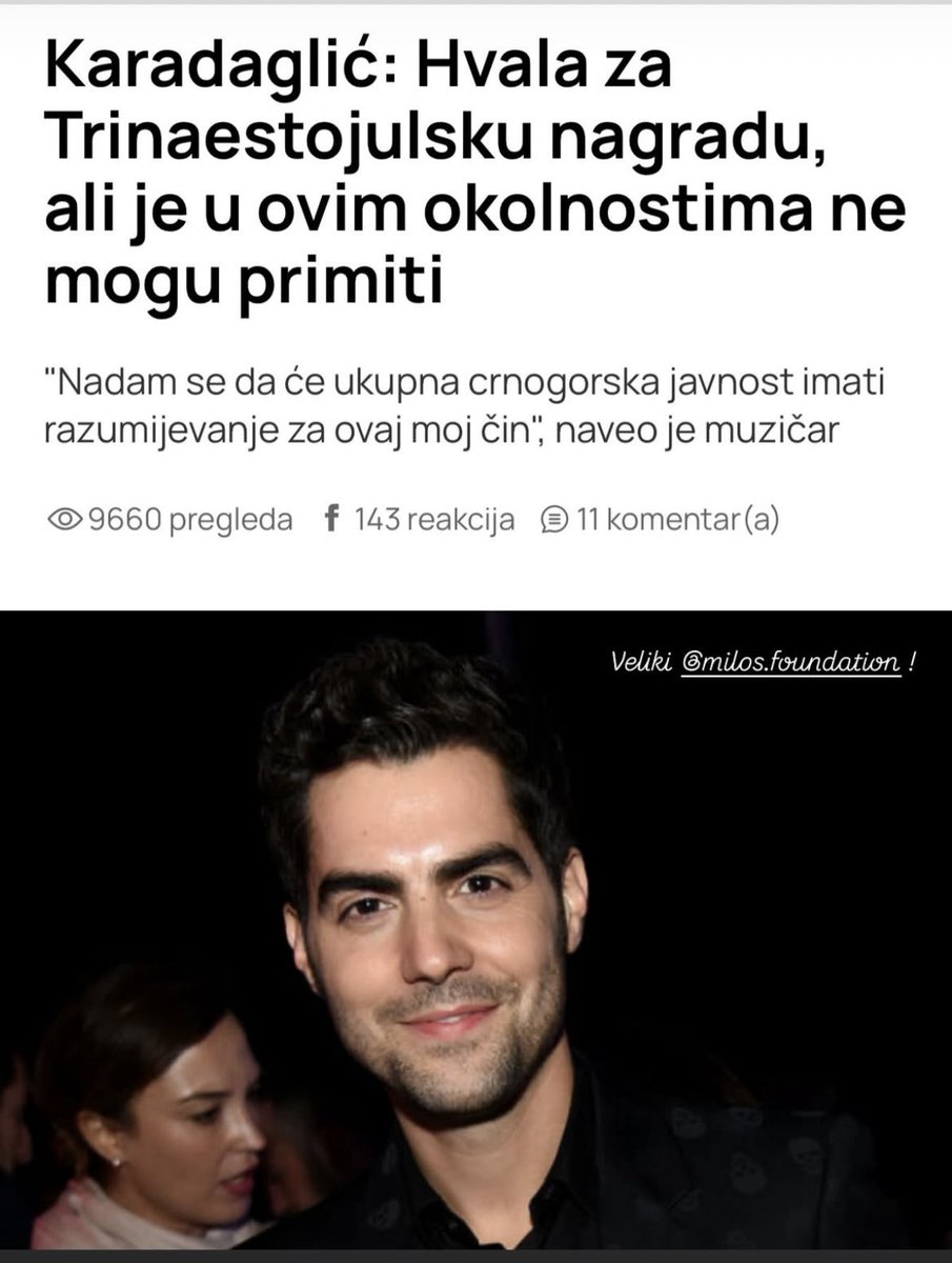 Hvala Tebi za povratak nade u osviješćenu, humanu, dostojanstvenu i građansku Crnu Goru❤️🇲🇪