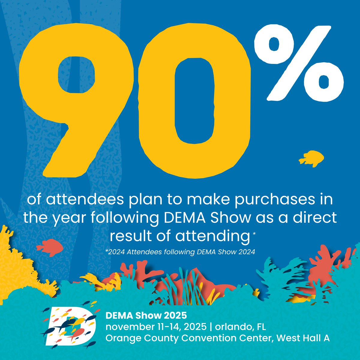 DEMA Show (@dema_show) on Twitter photo 📈 90% of 2024 attendees planned to make purchases in the 12 months following #DEMAShow 2024 as a direct result of attending.
Take the first step in creating a robust pipeline that will sustain your company long after exhibiting by securing your booth today ✉️ sales@demashow.com 📈 90% of 2024 attendees planned to make purchases in the 12 months following #DEMAShow 2024 as a direct result of attending.
Take the first step in creating a robust pipeline that will sustain your company long after exhibiting by securing your booth today ✉️ sales@demashow.com