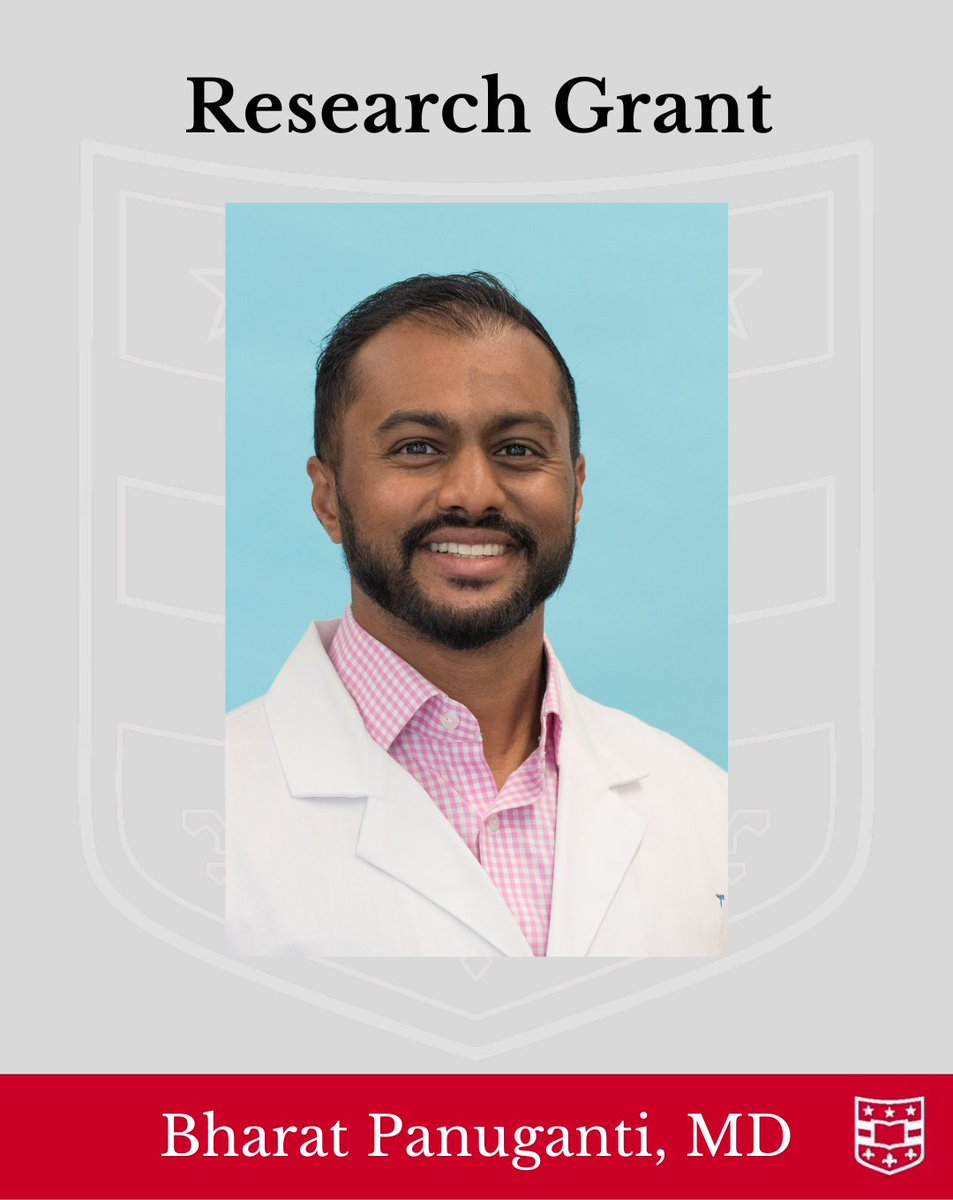 WashUMedENT's tweet image. Bharat Panuganti, MD, has received a $15,000 ALA Seymour Cohen, MD, Research Grant for his study on the safety and efficacy of sustained release corticosteroid triamcinolone in the rat airway.