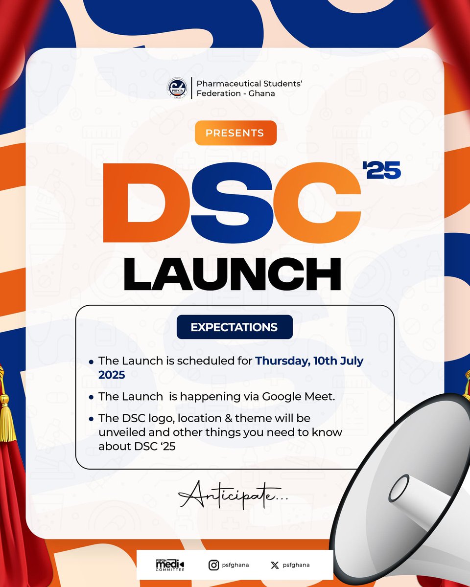 The moment we've all been anticipating is finally here!🤩
You won't want to miss the grand reveal of all the exciting deets

 Date🗓️: 10th July, 2025
 Venue📍: Google Meet 

#DSC2025 
#DSC25LAUNCHING 
#AGM25

POWERED BY PSFGh MEDIA COMMITTEE📸