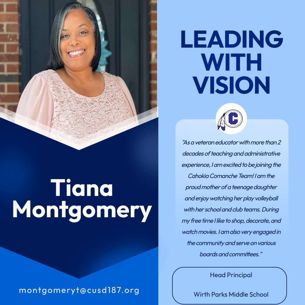 Please join us in warmly welcoming Ms. Tiana Montgomery as the new Head Principal of WMS for the 2025–2026 school year. We are excited to have her leadership and vision guiding our school community!