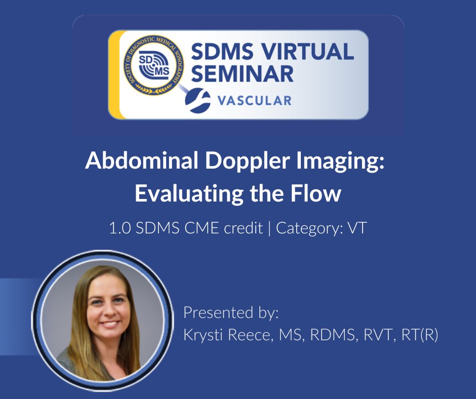 Attend the July 15 SDMS VITURAL SEMINAR 💻

Dig deeper into the world of Abdominal Doppler Imaging with us. Learn how to analyze key abdominal vessels, &amp; identify changes in the presence of pathology. Learn more: bit.ly/4kzJELD
