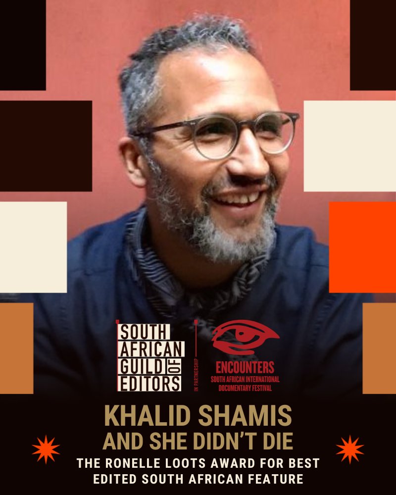 editorsguildsa (@editorsguildsa) on Twitter photo Big congrats to Khalid Shamis, co-editor of And She Didn't Die, for winning the Ronelle Loots Award for Best Edited South African Feature at <a href="/EncountersDoc/">Encounters Festival</a>! The jury praised its masterful rhythm & precision. Big congrats to Khalid Shamis, co-editor of And She Didn't Die, for winning the Ronelle Loots Award for Best Edited South African Feature at <a href="/EncountersDoc/">Encounters Festival</a>! The jury praised its masterful rhythm & precision.