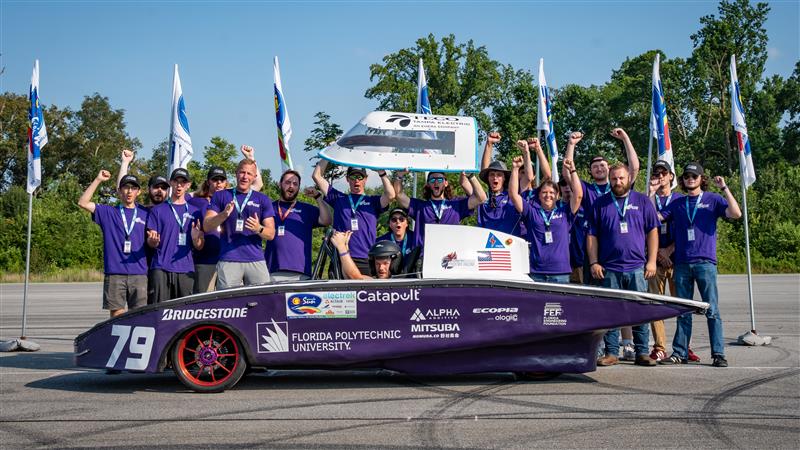 FLPolyU's tweet image. Podium finish for Phoenix Racing! The #FLPoly team soared from a seventh-place debut last year to the top three this past weekend in Kentucky. Way to go Phoenixes! 💜 #FLPolyProud 
floridapoly.edu/news/articles/…