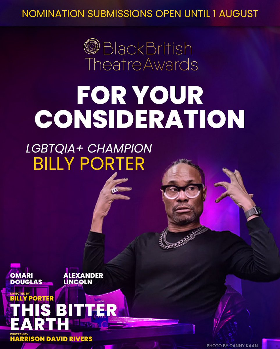 This Bitter Earth (@bitterearthplay) on Twitter photo For your @thebbtas consideration, <a href="/theebillyporter/">Billy Porter</a>, LGBTQIA+ CHAMPION ✨
Public voting is open until 1 August, link on our stories! #ThisBitterEarth For your @thebbtas consideration, <a href="/theebillyporter/">Billy Porter</a>, LGBTQIA+ CHAMPION ✨
Public voting is open until 1 August, link on our stories! #ThisBitterEarth