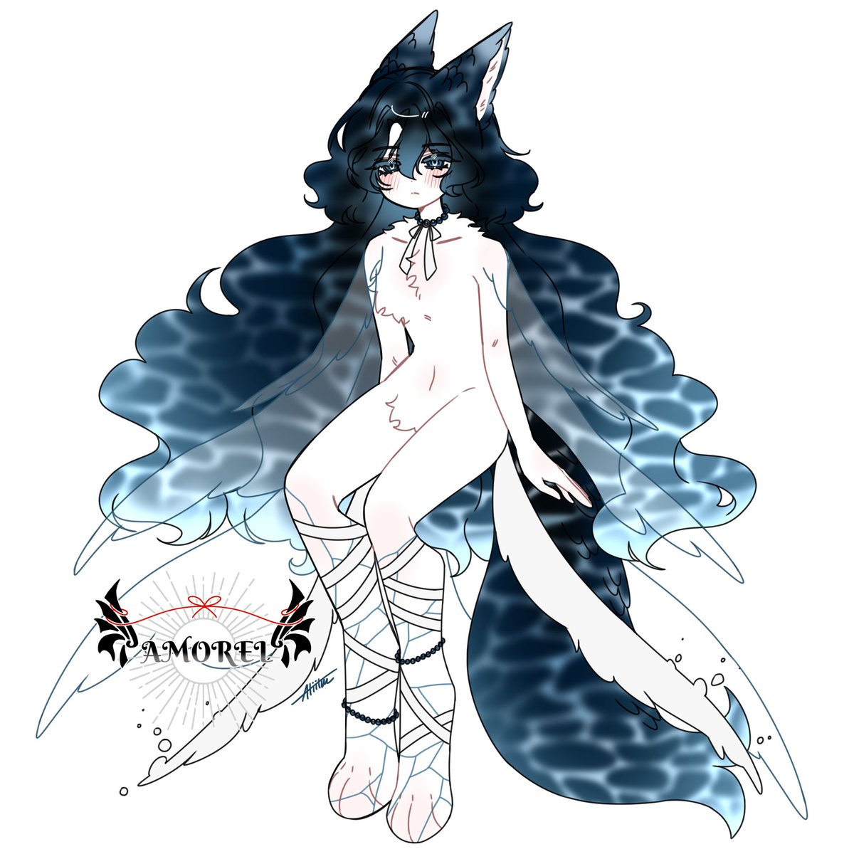 세상을 여는 바다의 천사 어린이~ 설명글에 넣을 포춘 디자인이구요 분양은 보낼까 말까 고민 중 마음에 들어서... 아모르엘 구상 할 때 그렸던 진짜 첫 개체 리메이크예요 전혀 다르지만~!