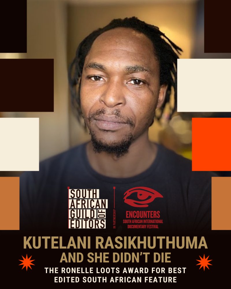 editorsguildsa (@editorsguildsa) on Twitter photo Big congrats to Kutelani Rasikhuthyma, co-editor of And She Didn't Die, for winning the Ronelle Loots Award for Best Edited South African Feature at <a href="/EncountersDoc/">Encounters Festival</a>! The jury praised its masterful rhythm & precision. Big congrats to Kutelani Rasikhuthyma, co-editor of And She Didn't Die, for winning the Ronelle Loots Award for Best Edited South African Feature at <a href="/EncountersDoc/">Encounters Festival</a>! The jury praised its masterful rhythm & precision.
