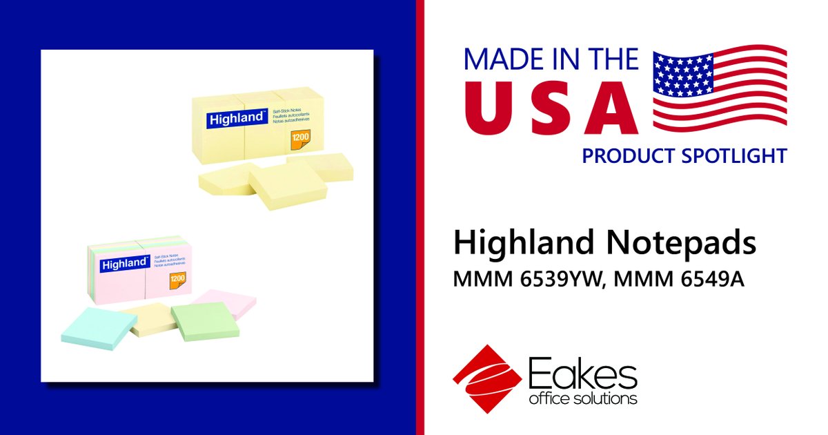EakesOS's tweet image. 🌈 Brighten up your workspace with Highland Notepads! These self-stick notes come in vibrant assorted colors and are perfect for light-duty tasks. Grab yours today and stick to success! 📒✨ #OfficeEssentials #StayOrganized hubs.ly/Q03m2wnn0