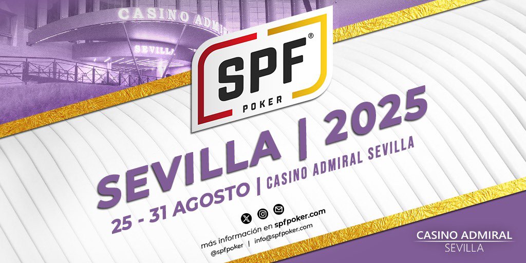 🎯 ¡LO HABÉIS CLAVADO!
Como muchos de vosotros ya intuíais con nuestras pistas… SEVILLA nos espera…
Y si ya la conoces, sabes por qué no podíamos faltar.

🗓️ Del 25 al 31 de agosto
📌 El Spanish Poker Festival vuelve al Casino Admiral Sevilla 

Una ciudad con arte, alma y
