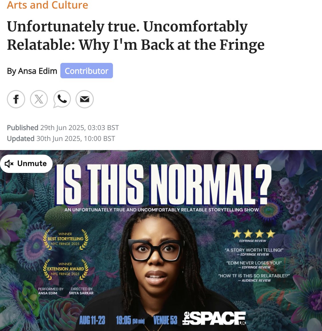 AnsaEdim's tweet image. I&apos;m so ready for #edfringe this year! Are you? scotsman.com/arts-and-cultu… @theSpaceUK @TheScotsman