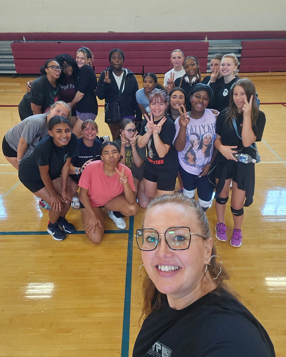 First day of Volleyball summer conditioning is in the books for our players. Workouts for our  6th through 12th graders will also take place Wednesday and Friday this week from 10 am to Noon. #hazelparkschools #GoVikings