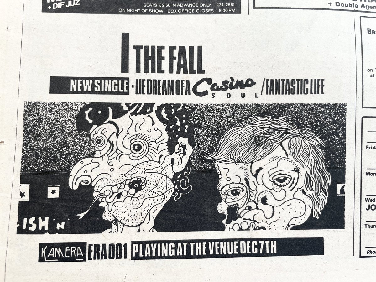 The Fall advert.
New Musical Express, 5 December 1981.