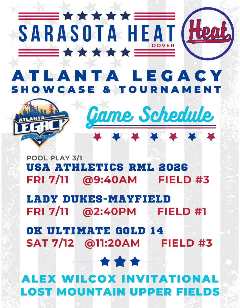 Can’t wait to compete at the Atlanta Legacy Showcase and Tournament this weekend! Go Heat!