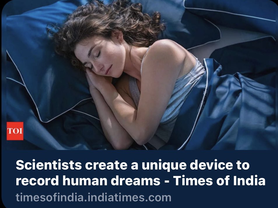 Next step: sending all the collected dream data to a super computer. 

timesofindia.indiatimes.com/etimes/trendin…