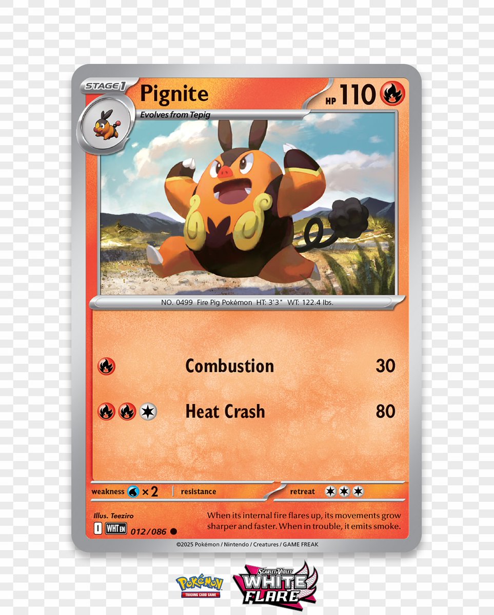 PokemonTCG's tweet image. Emboar, Pignite and Tepig are ready to ignite the battlefield 🔥🐽 #WhiteFlare