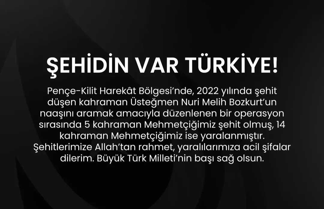 Şehitlerimiz var Türkiyem.
