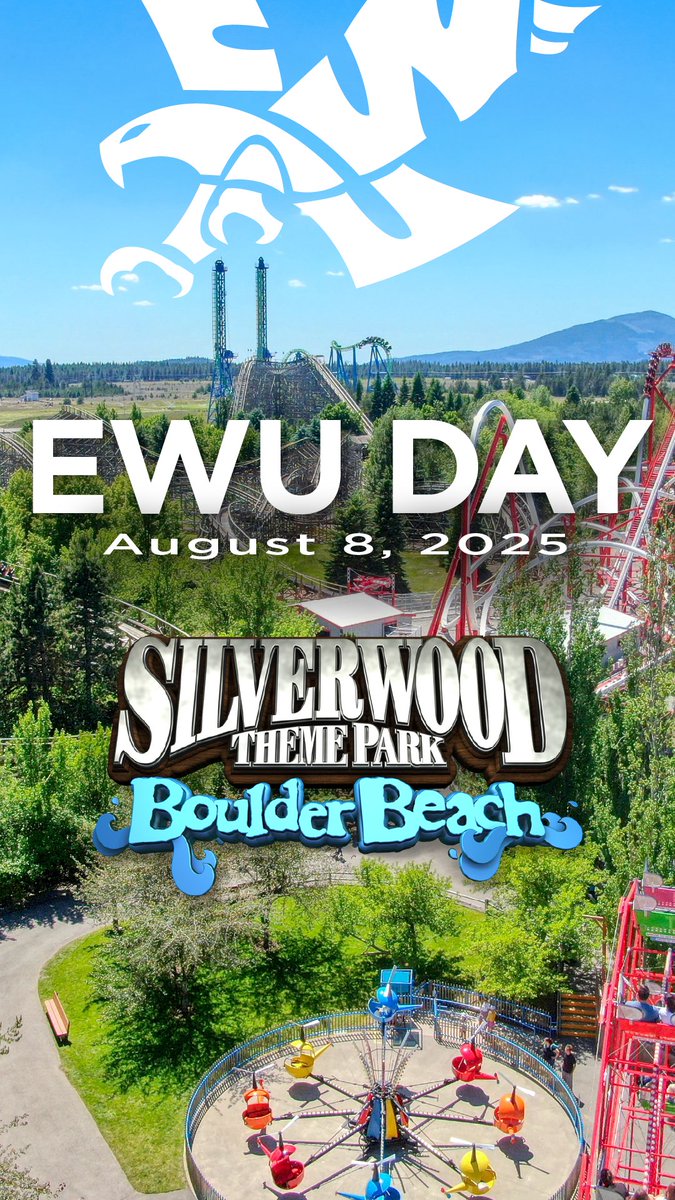 Join us at Silverwood Theme Park and Boulder Beach Water Park on Friday, August 8 for a full day of fun with fellow Eagles. 🦅 Enjoy discounted admission, lunch, and unlimited Pepsi product drinks included in your ticket. For tickets and more info visit: EWUDayatSilverwood25.eventbrite.com.