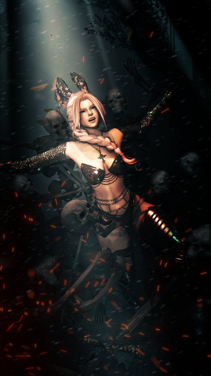 Fun collab with <a href="/julietteffxiv/">Juliette 🐰</a>  ! These skellys are getting out of hand! #ffxiv | #GPOSERS | #viera