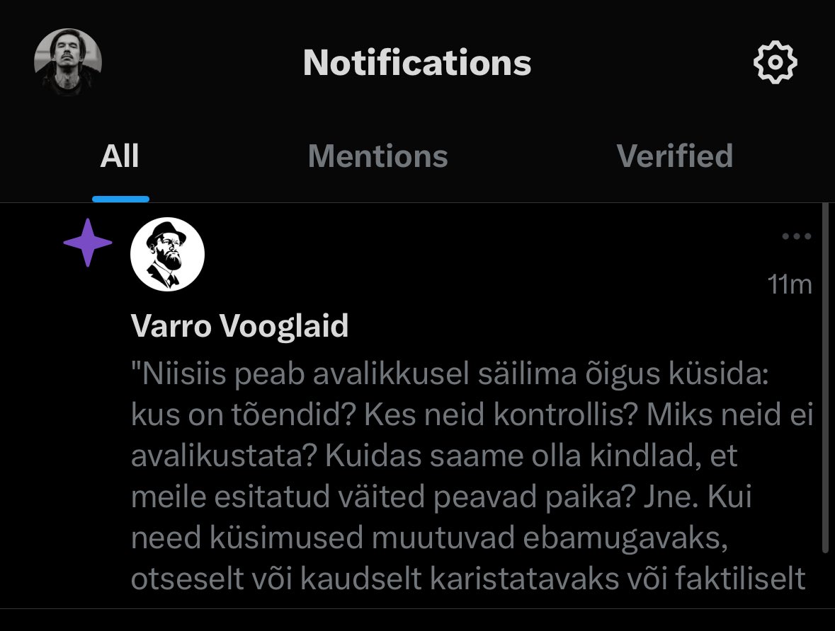 Twitter on nii kuivale jäänud, et pakub Haabersti Paavsti postitust teadete all — kuigi erinevalt tervest persetäiest kasutajatest ma seda lipsuga Grünthalit ei jälgi. Mis huvitavamat siin toimps?
