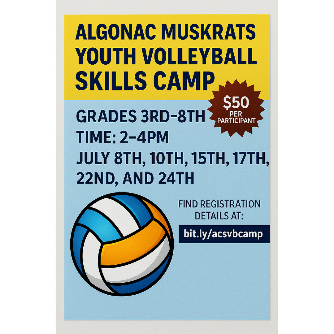 ACSVB2's tweet image. ***REMINDER - The Algonac Youth Volleyball summer camp begins TOMORROW! (Tuesday, July 8th)  - Walk-in registrations will be accepted!  The 6-day camp will offer individualized instruction by the High volleyball coaching staff and current high school players. $50 per participant!