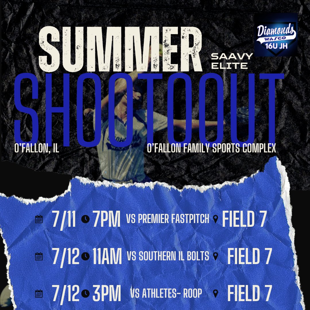 Wasco Diamonds 16u JH (@wd16ujh) on Twitter photo 💎 🚨 time for the next <a href="/WascoDiamonds/">Wasco Diamonds</a> schedule announcement! 💎 🚨 <a href="/SavvyTourneys/">Savvy Softball</a> 16uJH is headed to O’Fallon for the Summer Savvy Elite Showcase! We hope you can come watch us at the O’Fallon Family Sports Park, starting Friday night at 7:00! 💎 🚨 time for the next <a href="/WascoDiamonds/">Wasco Diamonds</a> schedule announcement! 💎 🚨 <a href="/SavvyTourneys/">Savvy Softball</a> 16uJH is headed to O’Fallon for the Summer Savvy Elite Showcase! We hope you can come watch us at the O’Fallon Family Sports Park, starting Friday night at 7:00!