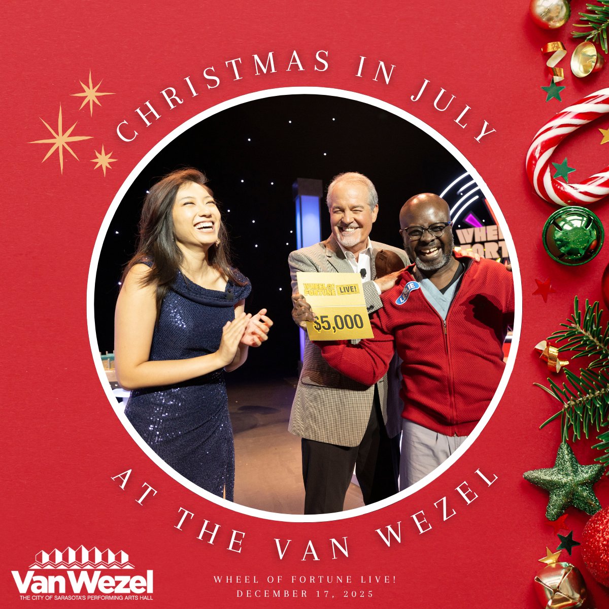 BAM! We’re ringing in Christmas in July with three more holiday treats! Sarah Brightman is back, Michael Feinstein brings timeless holiday charm, and Wheel of Fortune LIVE! is spinning into town for some festive fun!

Don’t miss the celebration — and yes, there’s more to come!