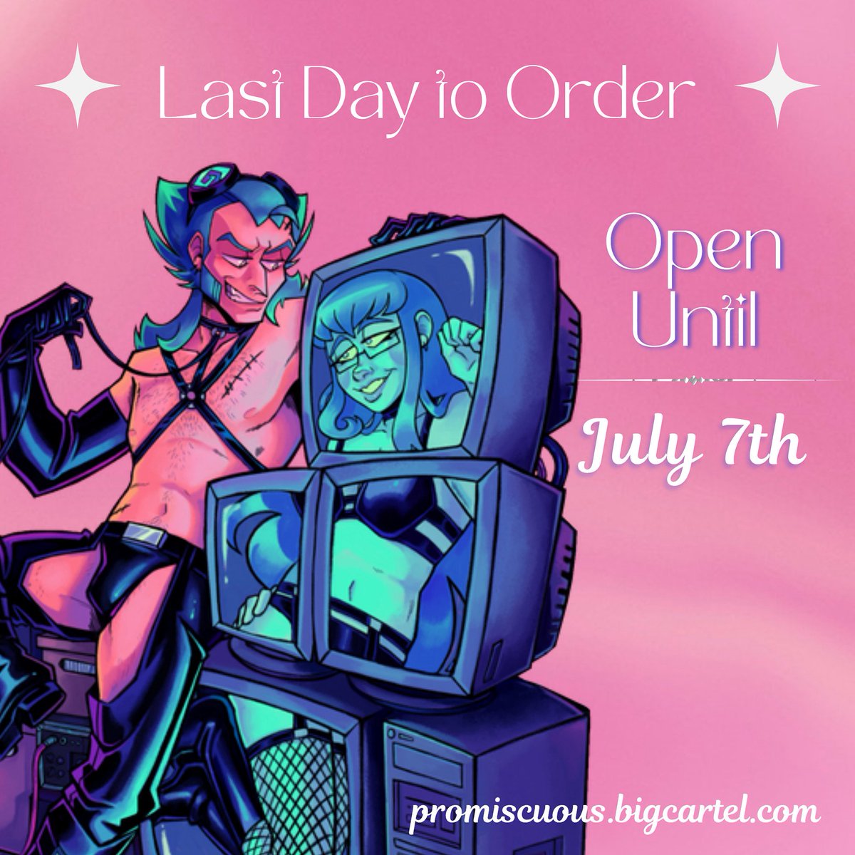 PromiscuousZine's tweet image. ✨🌸 LAST DAY TO ORDER 🌸✨

This is the last day to preorder our beautiful zine!!!!! ✨💗

Don’t miss out on all our gorgeous art with original characters in all types of cheeky poses 💓~

Art by: @voroxzii 

🗓️July 7th🗓️

🛒promiscuous.bigcartel.com