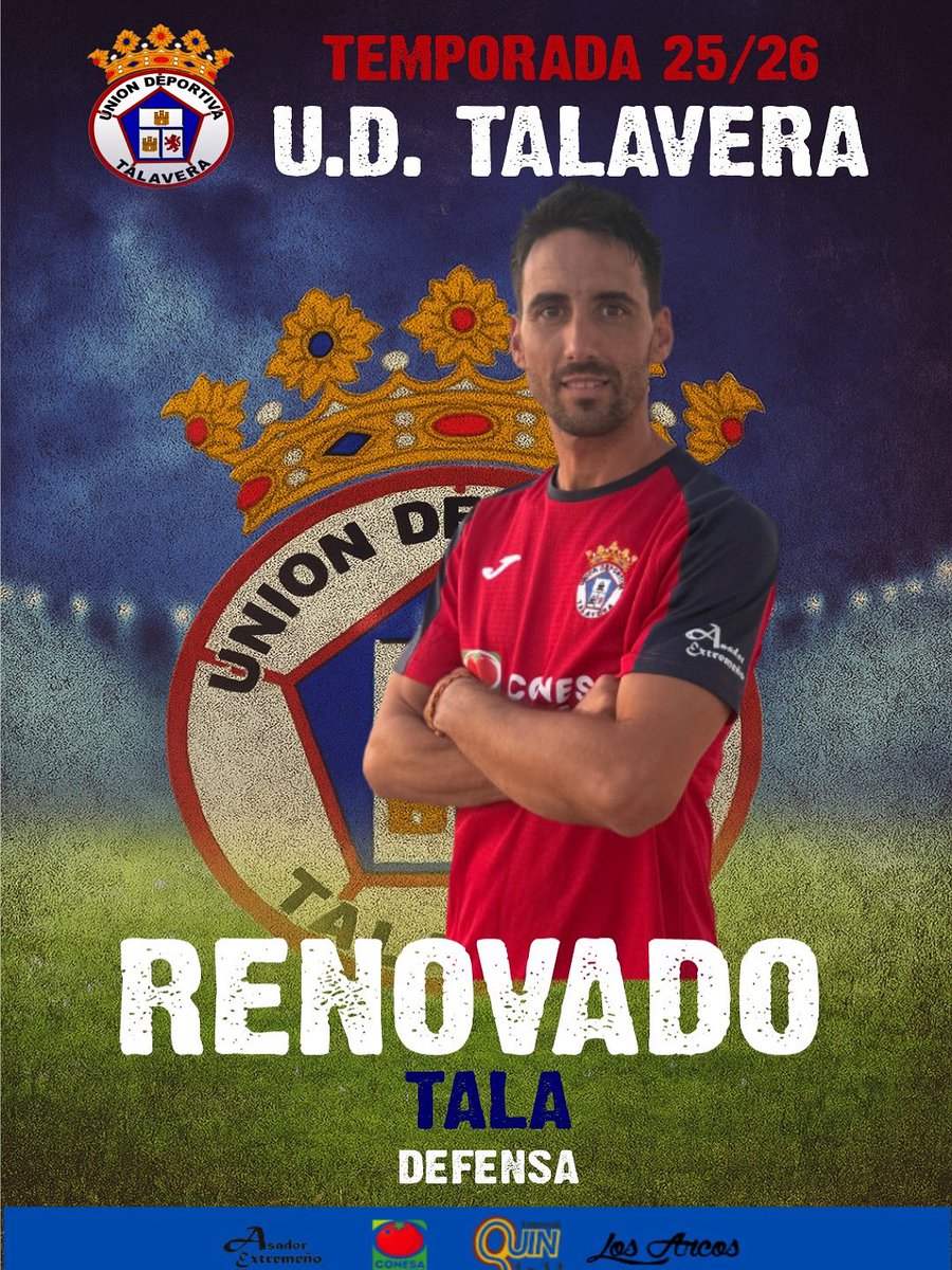 ☑ 𝗢𝗙𝗜𝗖𝗜𝗔𝗟 | 𝐑𝐄𝐍𝐎𝐕𝐀𝐂𝐈𝐎𝐍

✍ 𝕁𝕠𝕤é ℝ𝕒𝕞ó𝕟 𝕋𝕚𝕖𝕟𝕫𝕒 “𝑻𝒂𝒍𝒂”; defenderá un año más la camiseta de la U.D. Talavera.

Jugador comprometido y con la
Ilusión de un juvenil.

“𝐄𝐥 𝐡𝐨𝐦𝐛𝐫𝐞 𝐝𝐞 𝐥𝐚𝐬 𝟏𝟎𝟎𝟎 𝐛𝐚𝐭𝐚𝐥𝐥𝐚𝐬 𝐜𝐨𝐧𝐭𝐢𝐧ú𝐚”