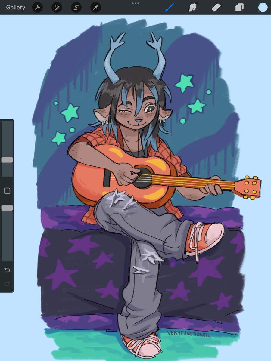 veryfunctional_'s tweet image. I think I like the blue antlers more (^▽^) #deltarune #dessholiday #deltaruneart