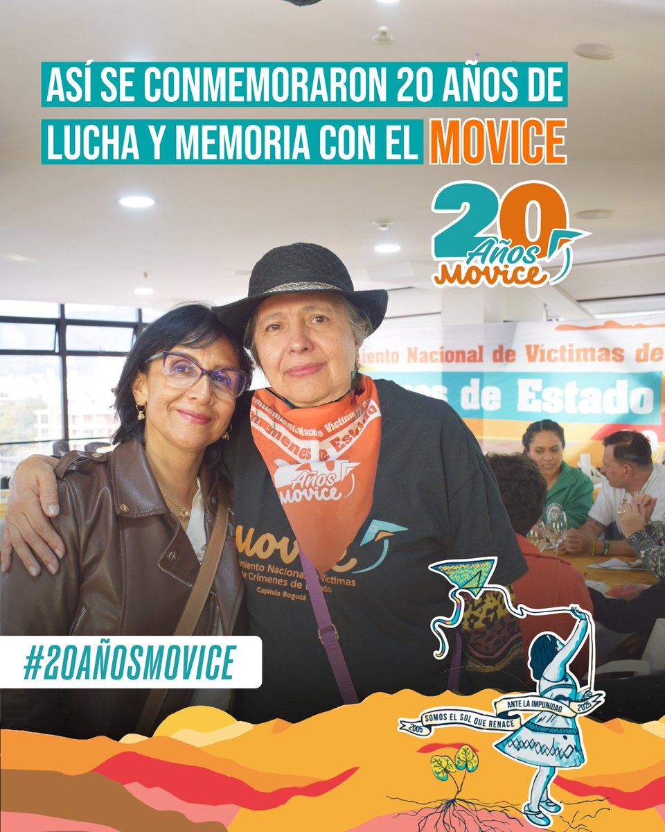 cjyiracastro's tweet image. Estuvimos presentes en la conmemoración de los 20 años del Movimiento Nacional de Víctimas de Crímenes de Estado – MOVICE.
Dos décadas de lucha, memoria y exigencia de justicia que han marcado el camino de quienes soñamos un país sin impunidad.
#20añosMOVICE