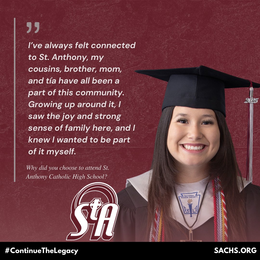 StAnthonyCHS_TX's tweet photo. 🎓 Summer Grad Series | Honoring the Class of 2025 🎓
Isabel Moreno, a dedicated Top 10 graduate of the Class of 2025! She will be attending the University of the Incarnate Word, where she will study Psychology

#SACHSClassOf2025 #SummerGradSeries #ContinueTheLegacy #ApplyToday https://t.co/1XLXhjtJtu