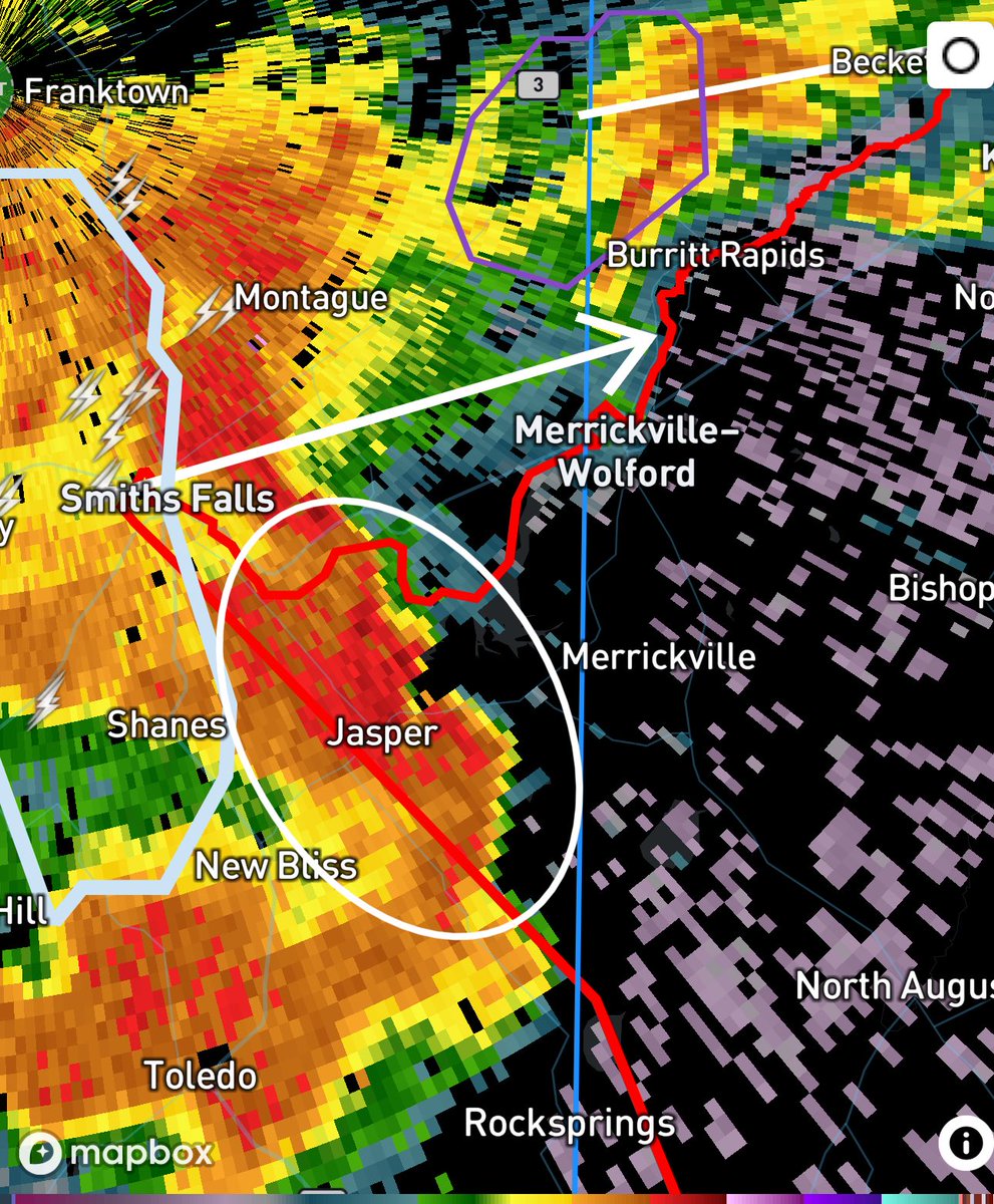 #ONStorm #ONwx 🌪️ TORNADO WARNING ISSUED

If you are in the Merrickville and Smiths Falls area, you need to be seeking shelter NOW!

A tornado is possibly being produced by this storm moving through the area.

- Brennen

3:24 PM - Monday, July 7, 2025