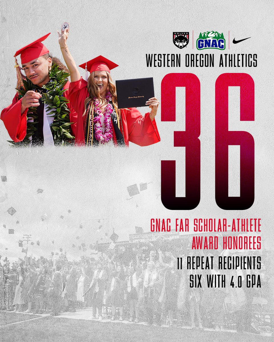 WOU_Wolves's tweet image. Studious Wolves 🐺📚🧠

Western Oregon has 36 Student-Athletes receive @GNACSports FAR Scholar-Athlete Honors, recognizing their outstanding performance in the classroom! Read the full release and list of names here:
wouwolves.com/news/2025/7/8/…