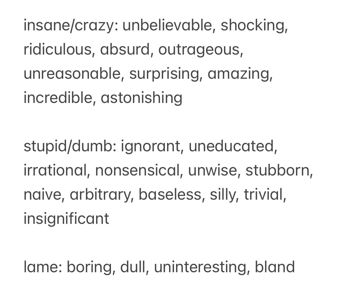 hi here are some alternatives. i think words like stupid are used as umbrella terms. there are so many words that aren't ableist and better fit certain contexts!