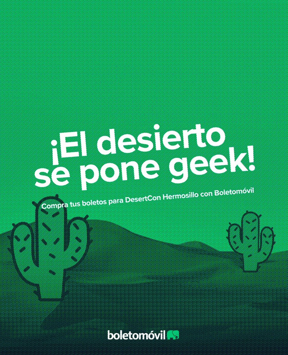 boletomovil's tweet image. ¡El DesertCon, la convención más grande del norte, llega a Hermosillo junto #ConElElefante 💚! 👾
🥻 Cosplay
🎬 Doblaje
📅 12 julio
📍 ExpoForum
🎟️ boletomovil.com/evento/desertc…