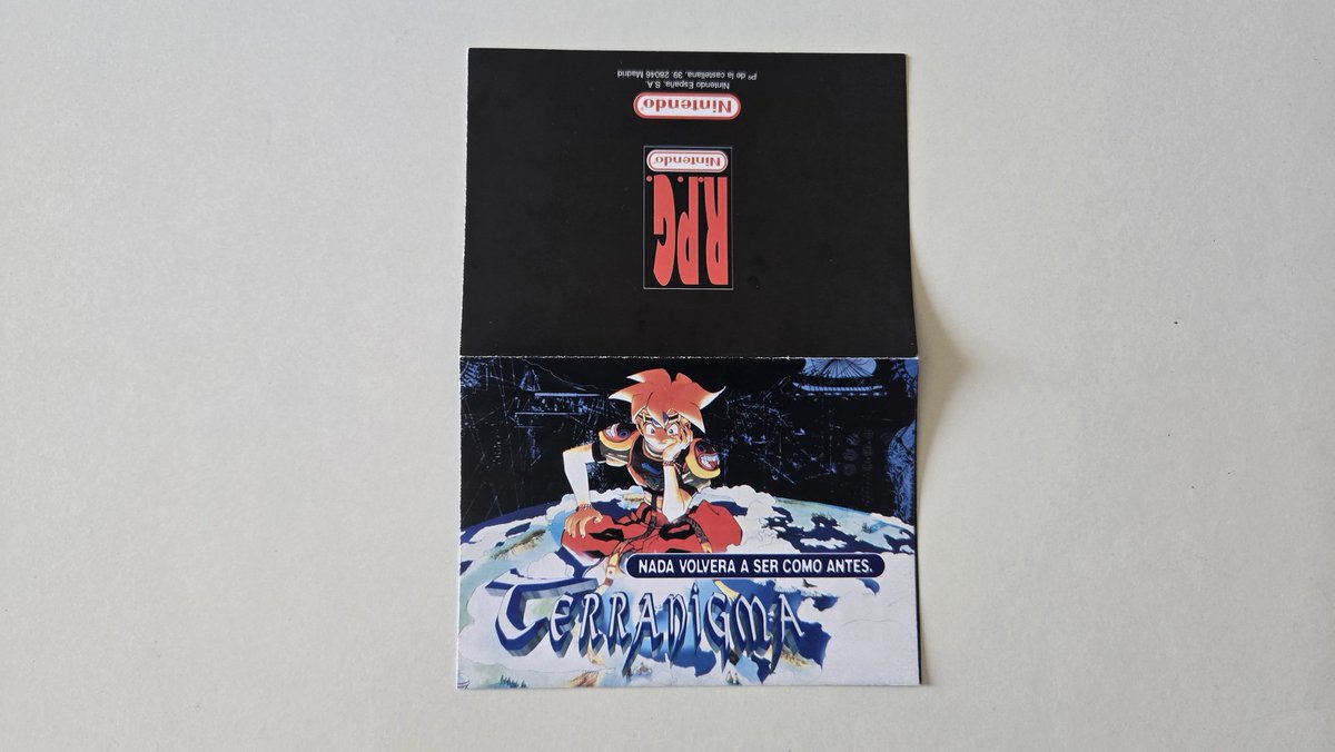 _Counter_'s tweet image. Recien llegado! Publicidad de Terranigma en muy buen estado! Lo llevava buscando hace años 😍 #terranigma #nintendo #Ark