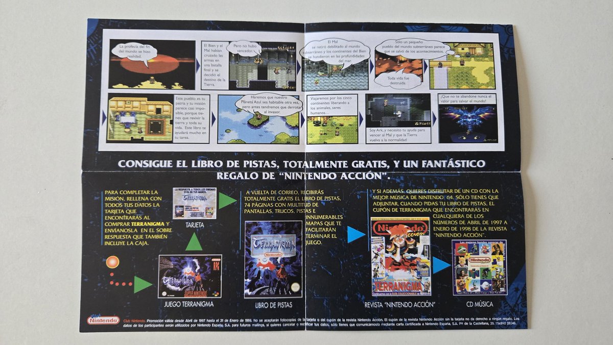 _Counter_'s tweet image. Recien llegado! Publicidad de Terranigma en muy buen estado! Lo llevava buscando hace años 😍 #terranigma #nintendo #Ark