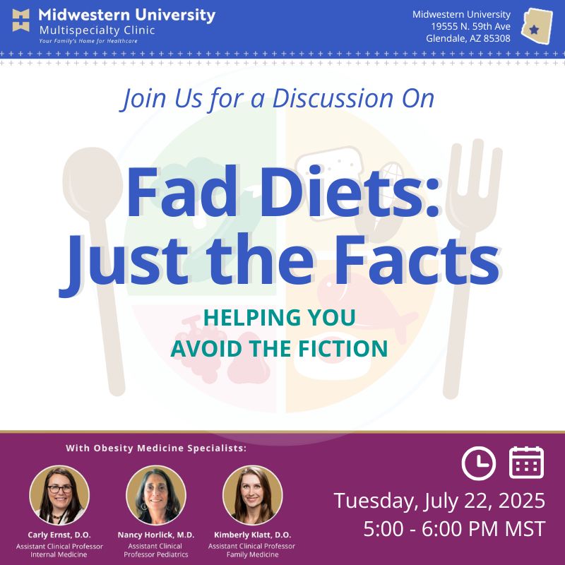🥕 Fad Diets: Just the Facts — With so much information circulating about diets and fasting, how do you know which ones are actually good for you? We’ll explore what science supports and provide practical tips for long-term healthy eating. vist.ly/3n8ssrr #GlendaleAZ