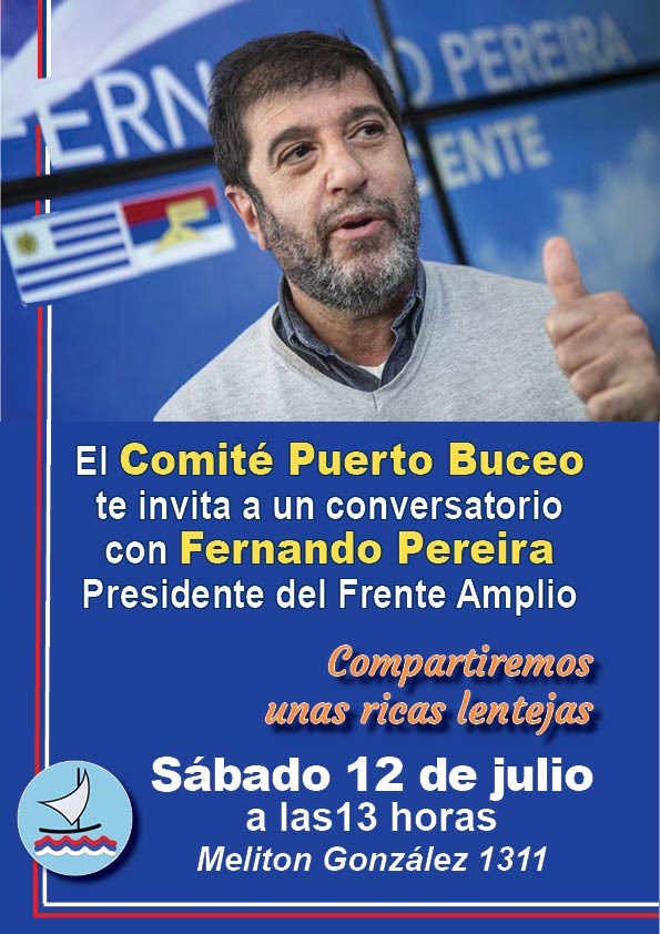 Este sábado estaremos compartiendo una charla y unas lentejas con Fernando Pereira