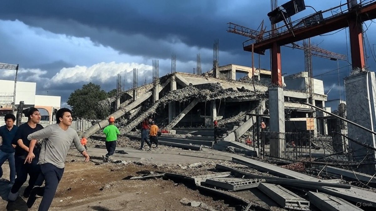 inabilited's tweet photo. 🛑 ÚLTIMA HORA❗❗
Colapsa el estadio en construcción del Club Sport Herediano tras el temblor de ayer.
La estructura llevaba 10 años en obra.
Se sospecha que Alias Carelitro está bajo los escombros.
Equipos de rescate en el lugar.
📍Noticia en desarrollo https://t.co/IhFORHTZtM