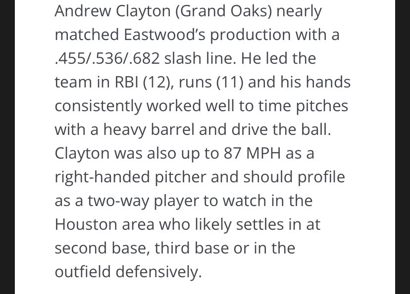 Andrew Clayton (@andrewclayton27) on Twitter photo Thank you <a href="/DustinLMcComas/">Dustin McComas</a> for the write up!
<a href="/GOaksBaseball/">Grand Oaks Baseball</a> <a href="/ScorpionsBsb1/">Scorpions HS Baseball</a>
<a href="/andreworr46/">Andrew Orr</a> <a href="/CoachWaggs30/">Jeff Waggoner</a> Thank you <a href="/DustinLMcComas/">Dustin McComas</a> for the write up!
<a href="/GOaksBaseball/">Grand Oaks Baseball</a> <a href="/ScorpionsBsb1/">Scorpions HS Baseball</a>
<a href="/andreworr46/">Andrew Orr</a> <a href="/CoachWaggs30/">Jeff Waggoner</a>