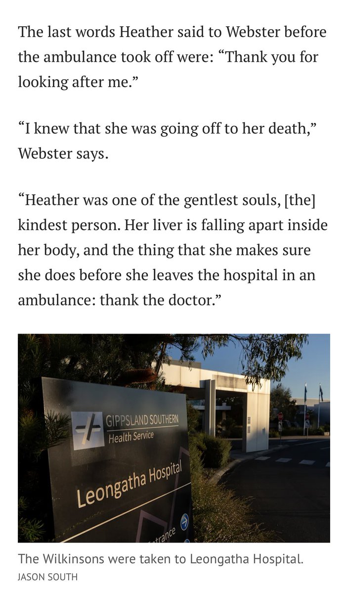 Amidst all the memes in the past 24 hours, I still find it incredibly sad that the lives of three kind people enjoying their golden years were callously taken by #ErinPatterson 

This in <a href="/theage/">The Age</a> from the local doctor who treated 66 year old Heather Wilkinson, wife of Pastor Ian