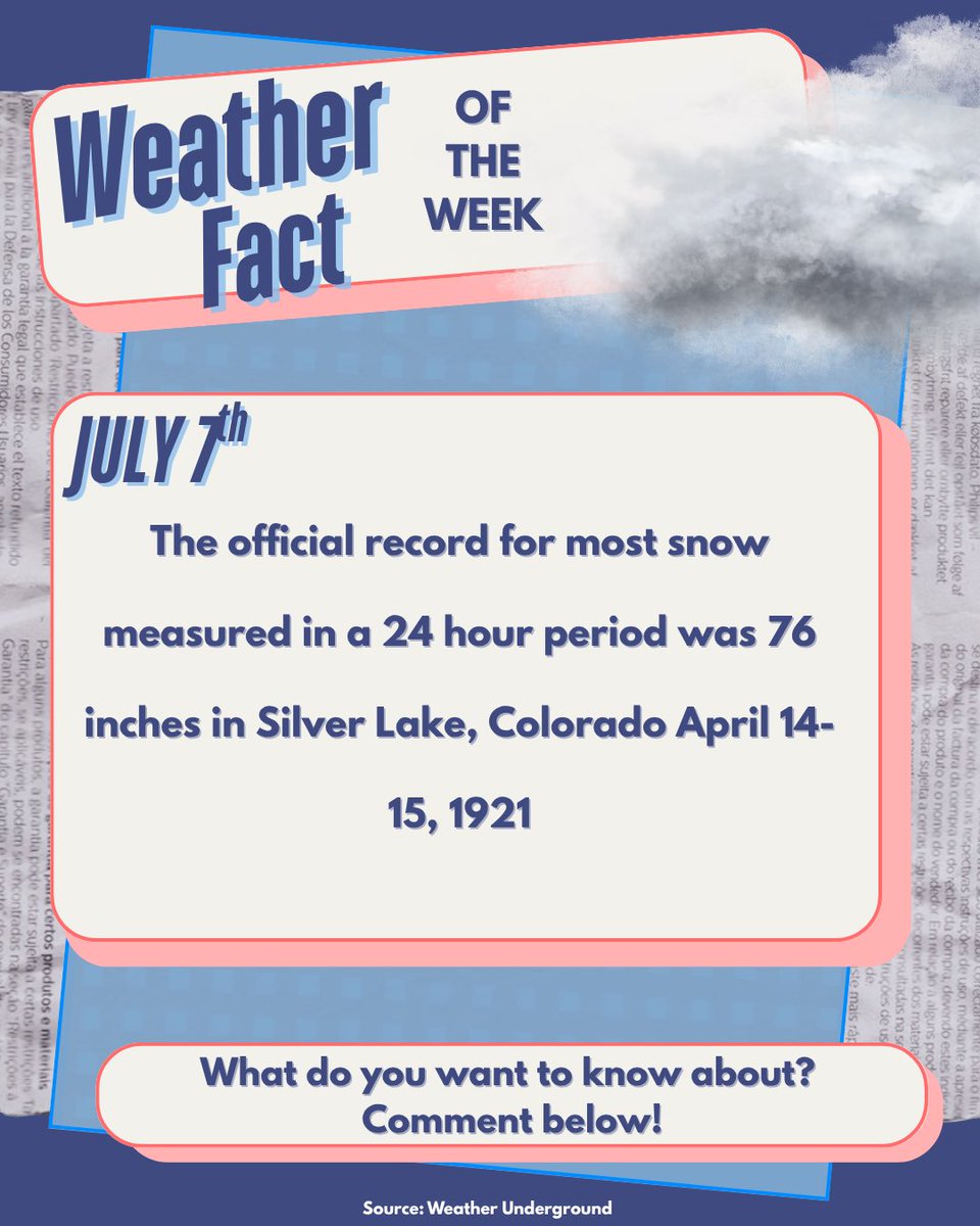 AMSBoSA's tweet image. Introducing a new initiative 馃馃馃 this one was recommended by someone from one of our Instagram story question boxes. Introducing Weather Fact of the Week! Each Monday, we will give you an interesting weather fact to start your week off right. Please enjoy!