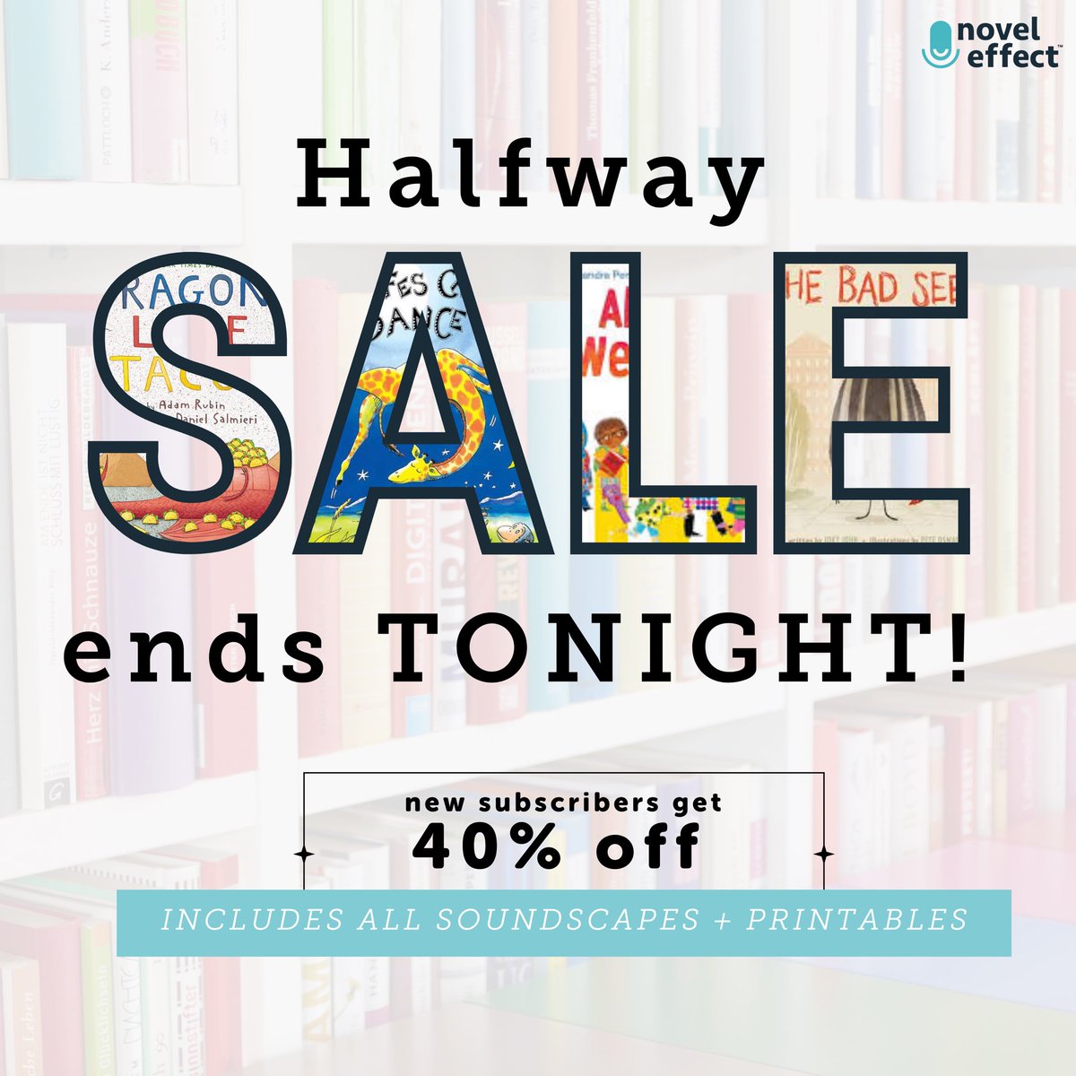 ENDS TONIGHT! Can’t believe we’re halfway through 2025 😱

New users get 40% off a Novel Effect subscription. Please share our best sale of the year with all your educator friends!