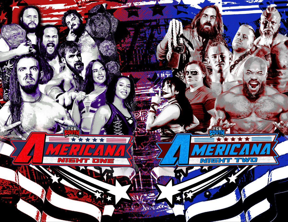 💥THIS Friday Night. 
GADSDEN MALL. Spartan Arena.
AMERICANA 🇺🇲Night 1
💥THIS Saturday🇺🇲Night.
Florence AL. Singin' River Live.
AMERICANA Night 2.
Doors 630pm. Bell 730pm.
For tickets: NEWSOUTHTIX.COM
#BestInTheSouth 
Featuring 
<a href="/BigDaveSince99/">“B*g D*ve”</a>
<a href="/TheJonGresham/">🐙</a>