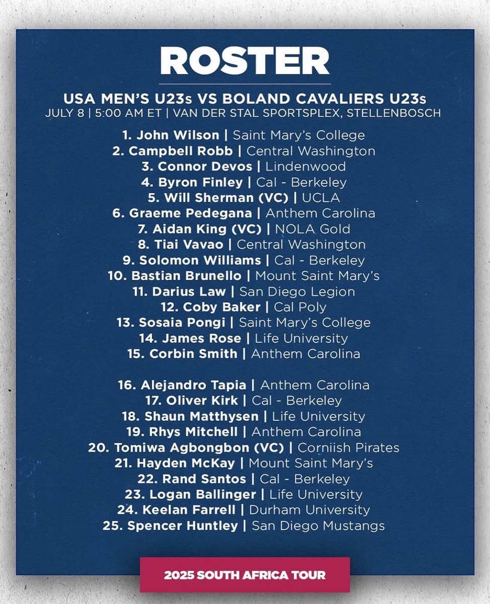 The boys are back in action tomorrow for the USA U23s in South Africa! Let’s go Bastian Brunello and Hayden McKay! #MountProud #MountRugby #RugbyEast #CRAA
